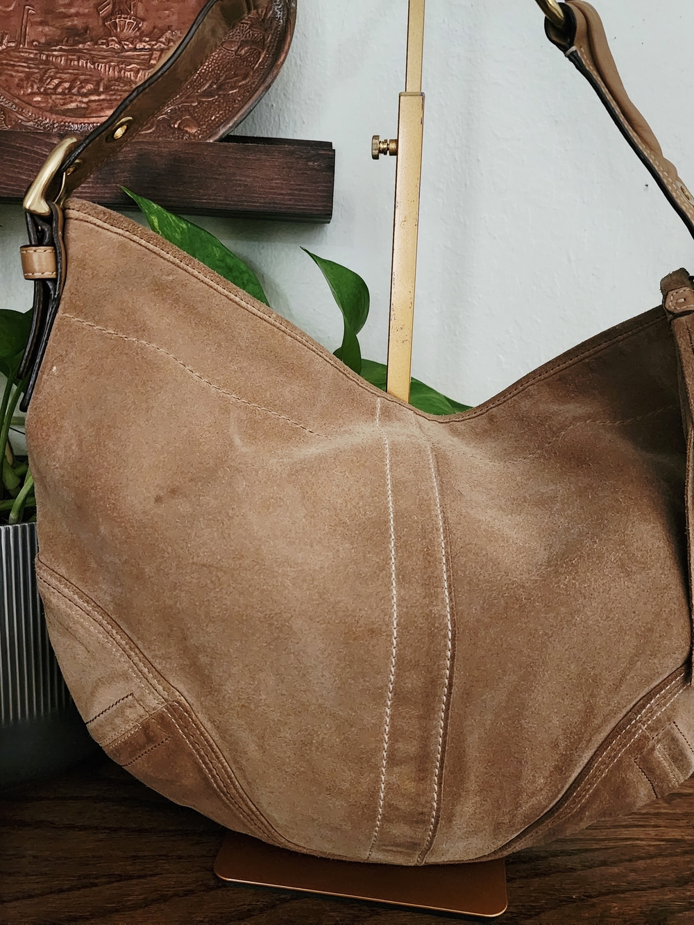 Coach Suede Hobo Shoulder Bag - Picture 5 of 8